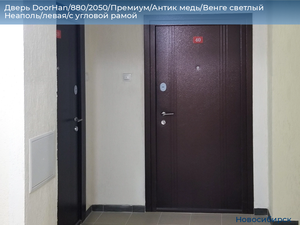 Дверь DoorHan/880/2050/Премиум/Антик медь/Венге светлый Неаполь/левая/с угловой рамой, novosibirsk.doorhan.ru