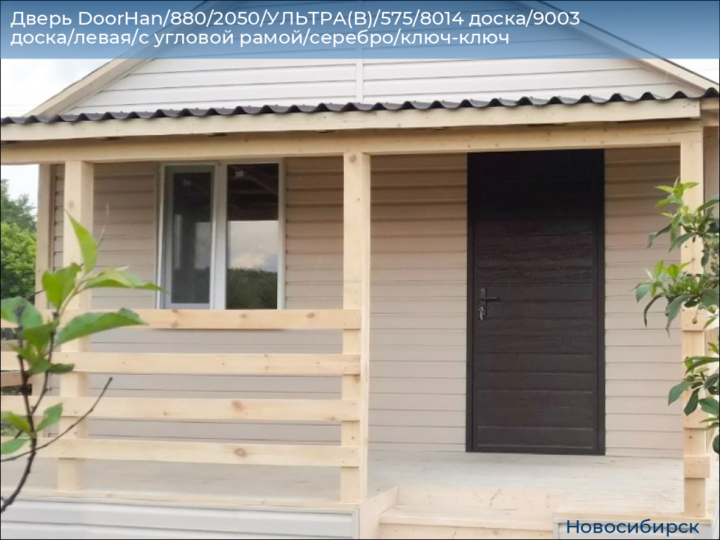 Дверь DoorHan/880/2050/УЛЬТРА(B)/575/8014 доска/9003 доска/левая/с угловой рамой/серебро/ключ-ключ, novosibirsk.doorhan.ru